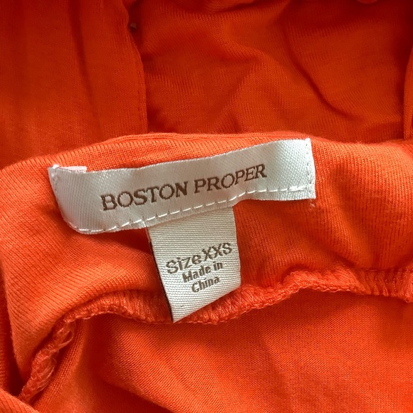 NWOT Boston Proper Orange Beaded Stretch Tunic Top Size XXS Crisscross Back - Picture 8 of 8
